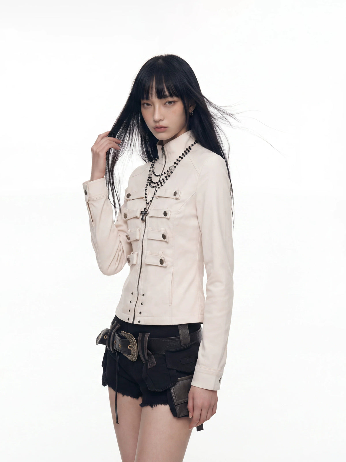 BADMUSE Napoleon Cropped Denim Jacket