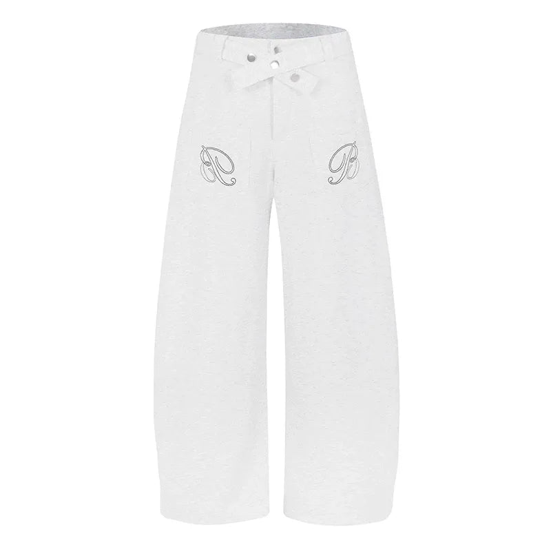 BADMUSE Wing Embroidery Wide-Leg Pants