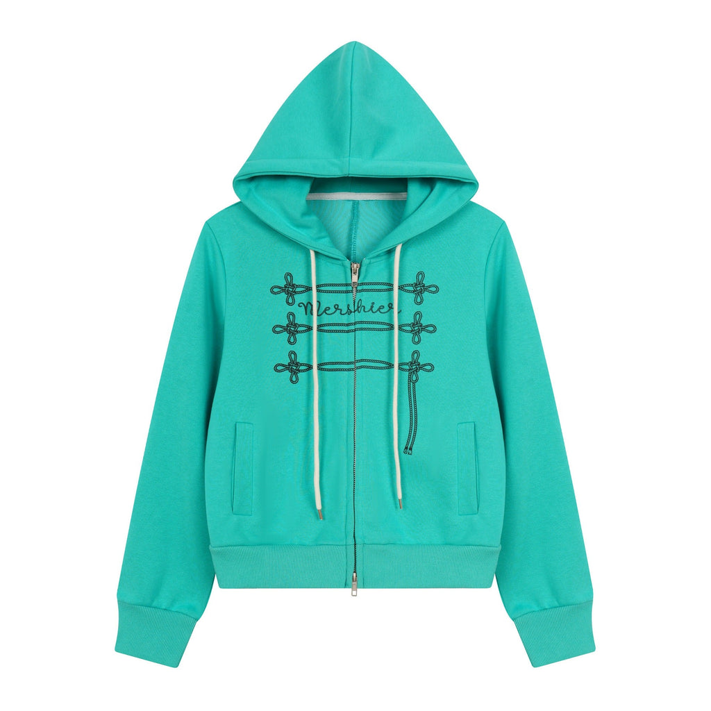 BADMUSE Rope Print Zip-Up