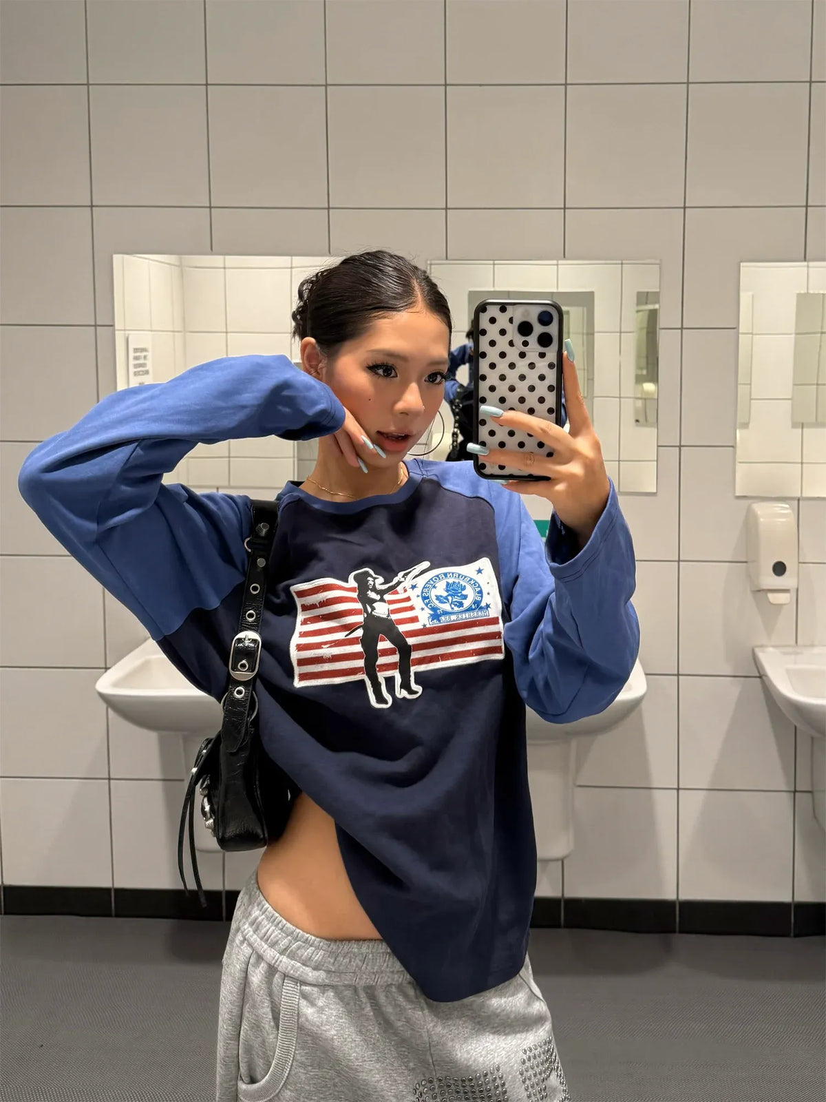 BADMUSE Flag Raglan Long Sleeve Tee