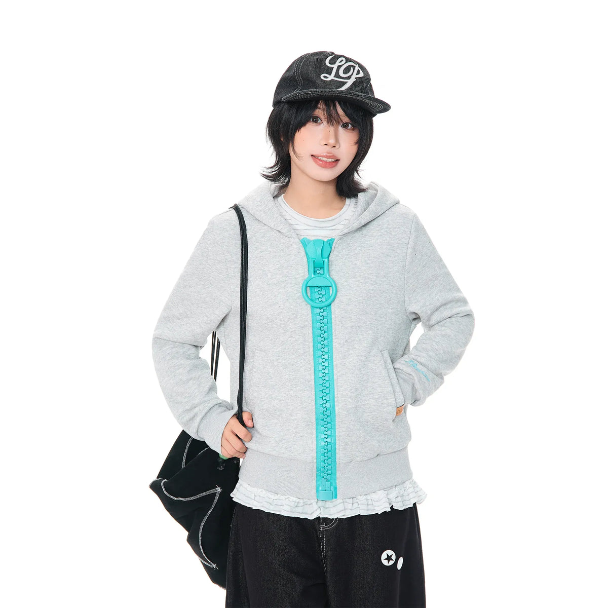 BADMUSE BIG ZIP OVERSIZED HOODIE