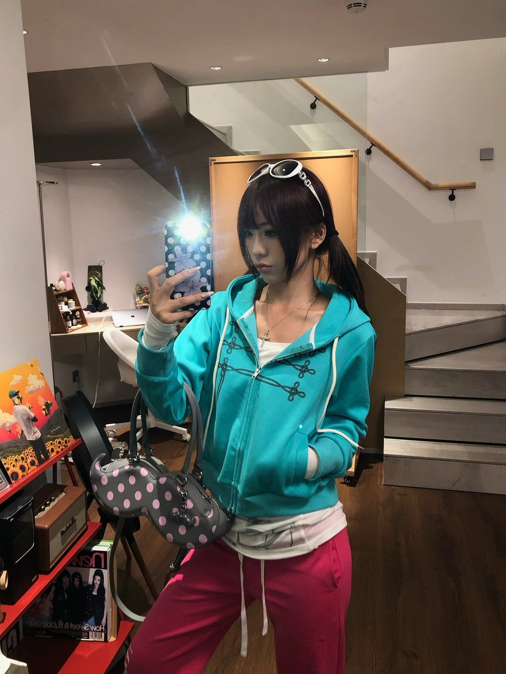 BADMUSE Rope Print Zip-Up