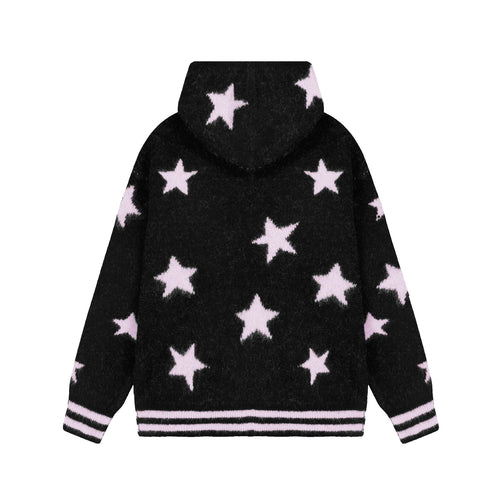 BADMUSE Vintage Star Zip-Up Hoodie Cardigan