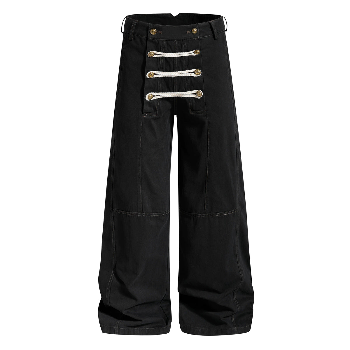 Vintage Napoleon Double-Breasted Straight-Leg Trousers