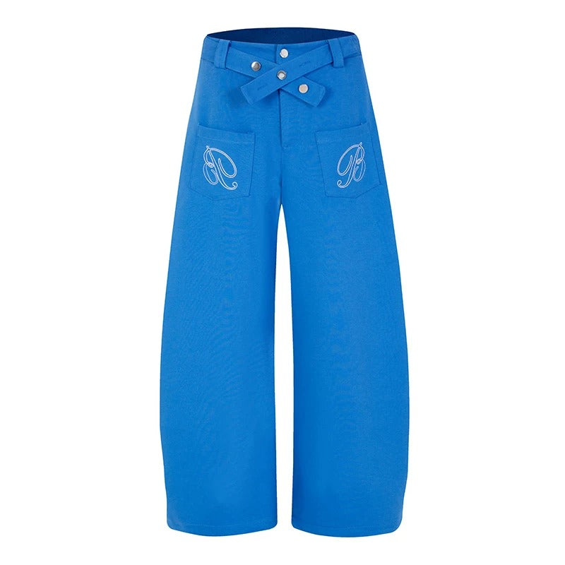 BADMUSE Wing Embroidery Wide-Leg Pants