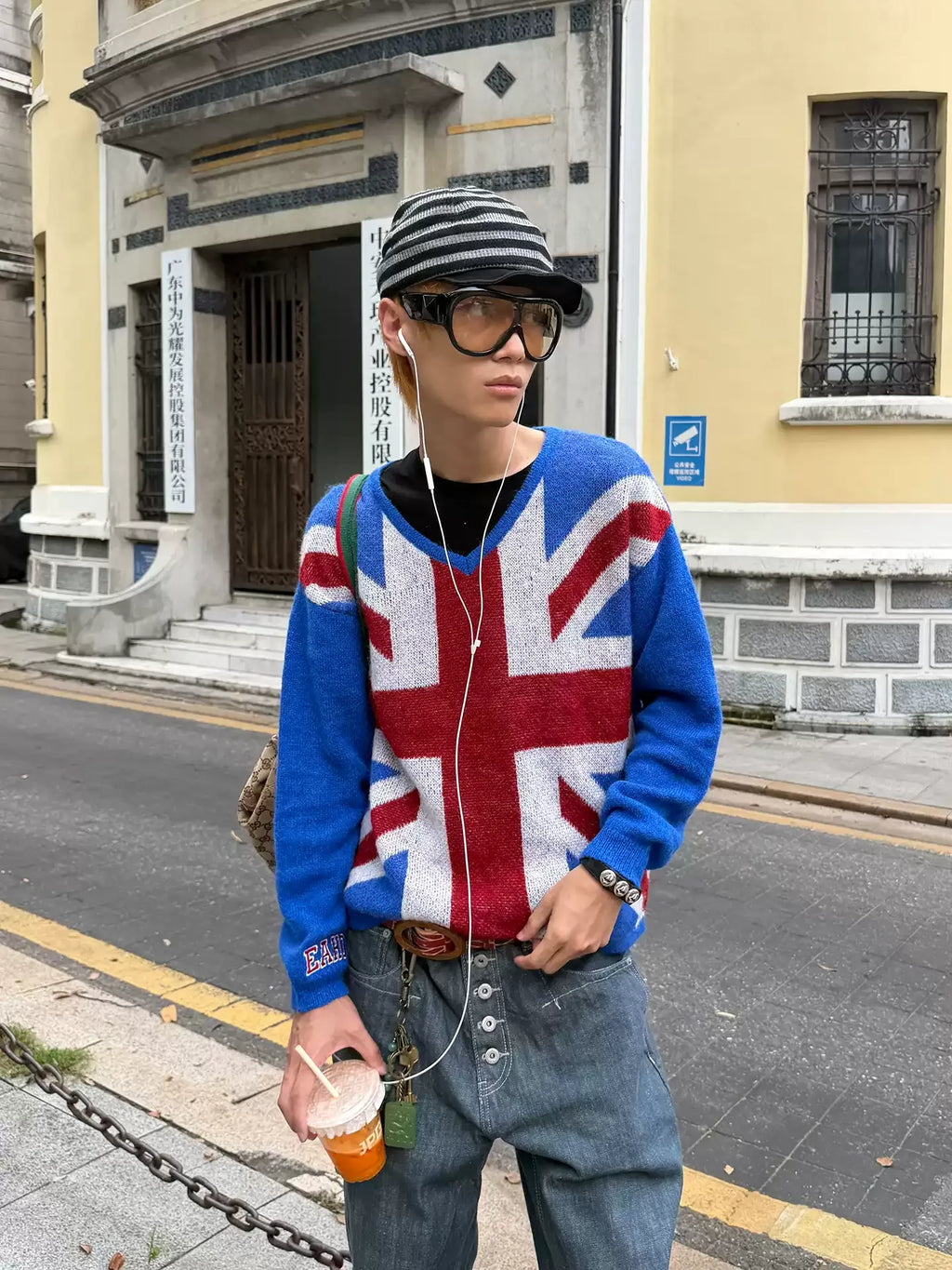 BADMUSE British Flag Knit Sweater
