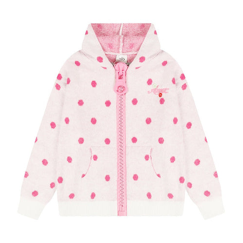BADMUSE Polka Dot Big Zipper Hoodie Cardigan