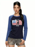 BADMUSE Flag Raglan Long Sleeve Tee