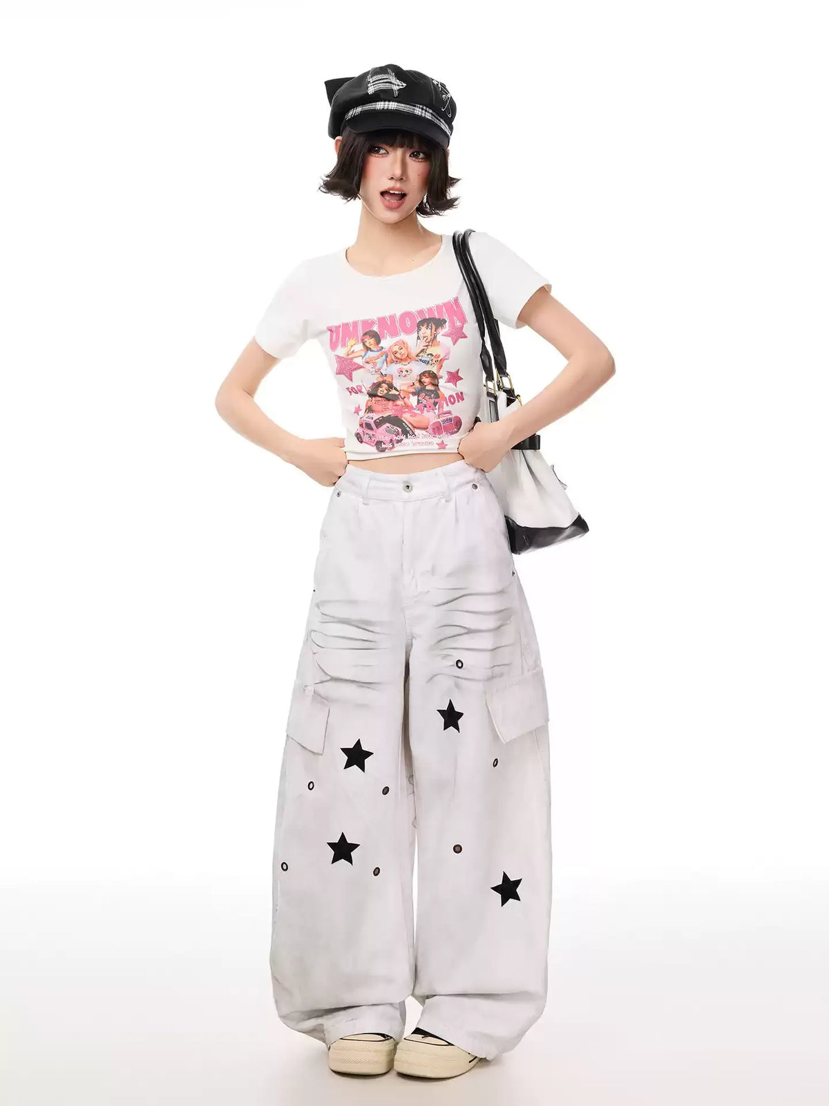 BADMUSE Y2K- Star Patch Cargo Pants