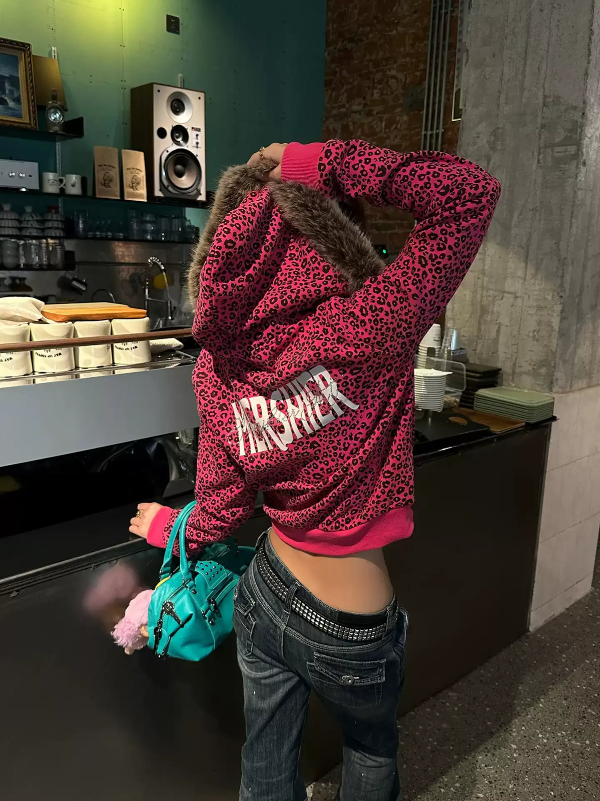 BADMUSE Leopard Fur Hoodie