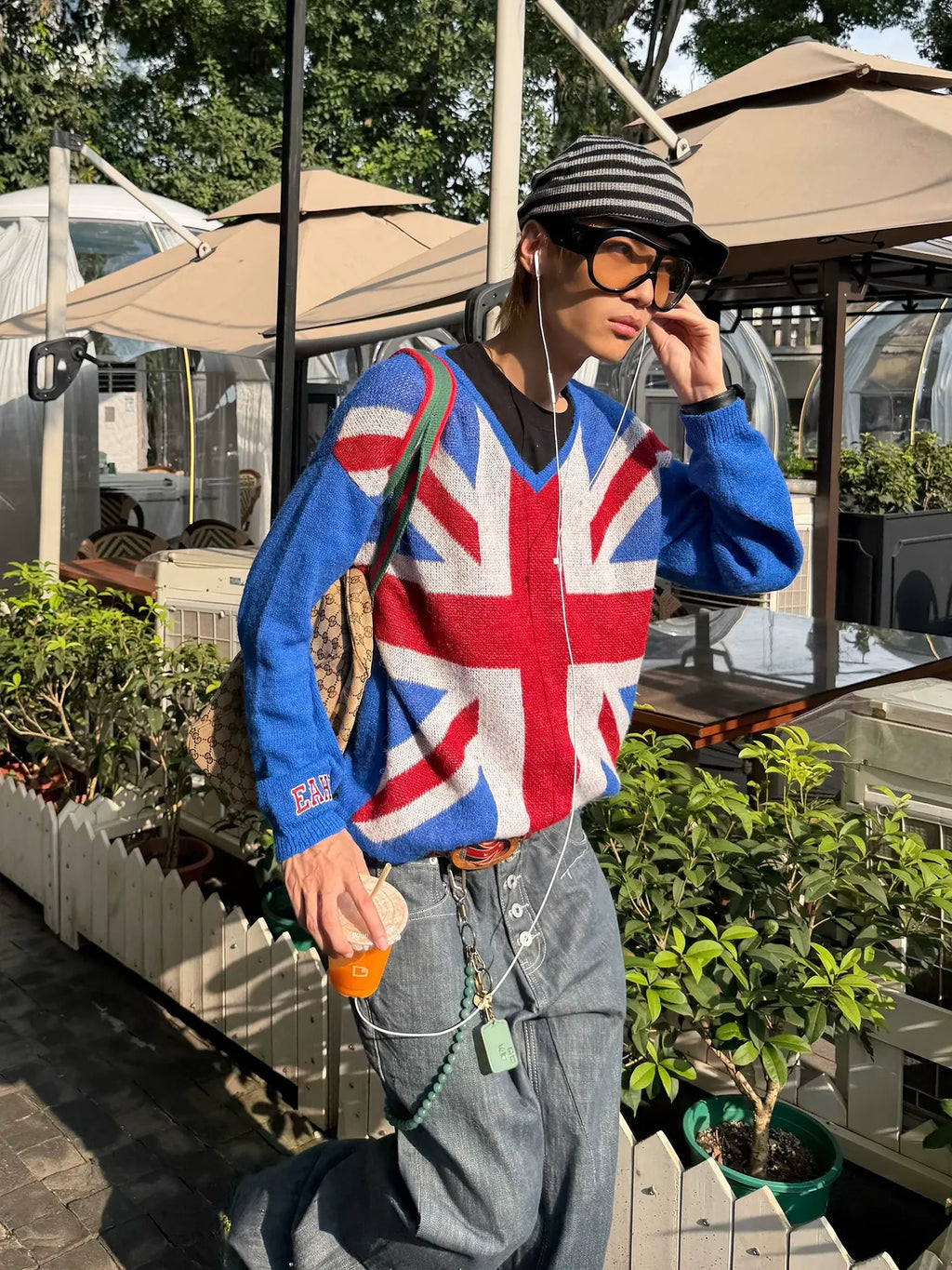 BADMUSE British Flag Knit Sweater